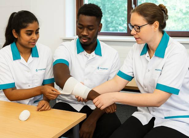 Cursisten leren EHBO